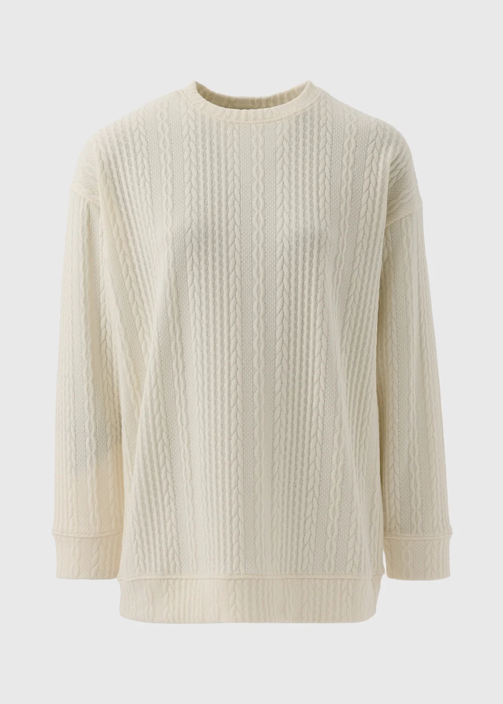 Cream Cable Knit Sweatshirt - Small Image 4