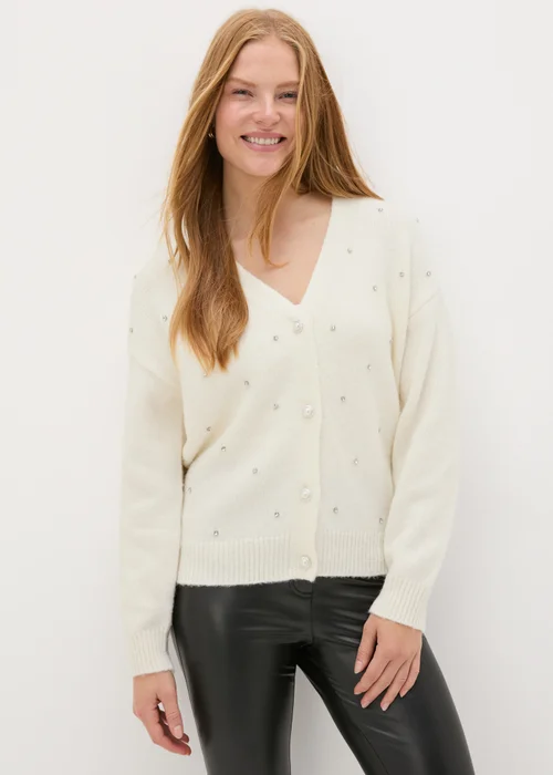 Cream Embellished Cardigan - XS Image 1