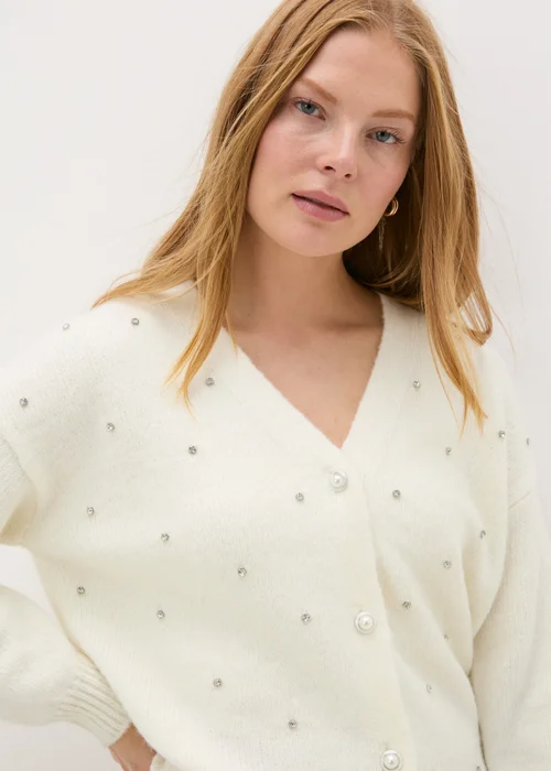 Cream Embellished Cardigan - XS Image 3