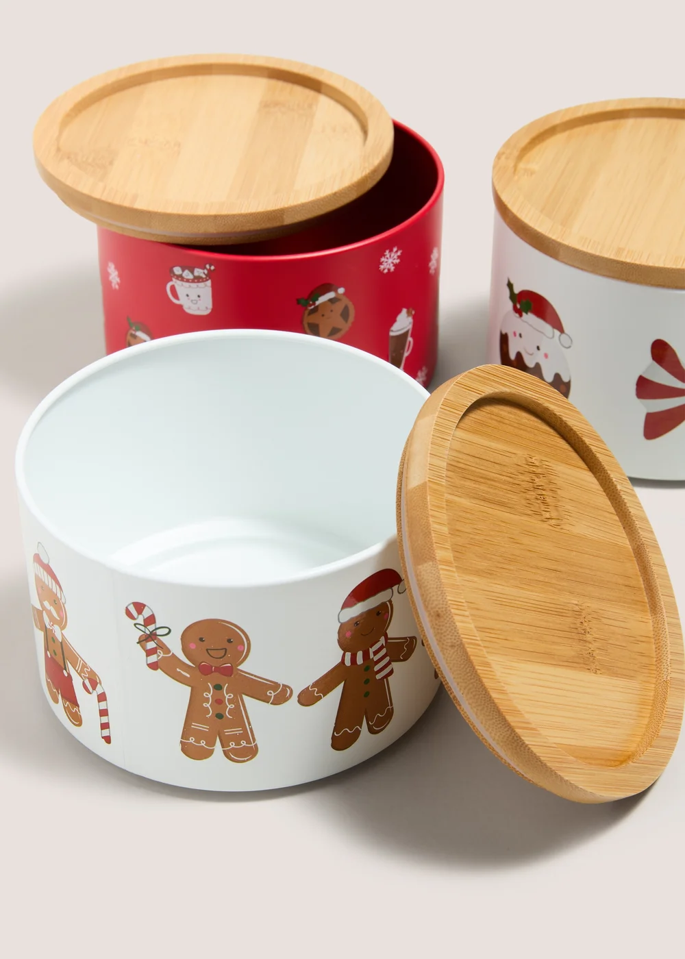 Red Christmas Stackable Canisters Image 2