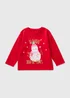 Girls Red Snowman Long Sleeve Top (1-7yrs) - 1 to 1 half years Image 1