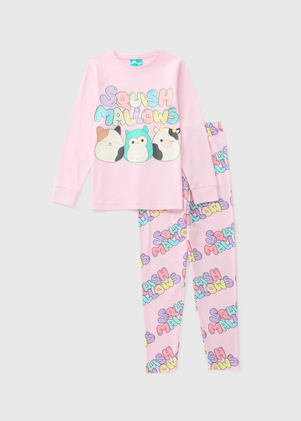 Squishmallows Girls Pink Pyjama Set (5-13yrs) - Age 10 Years Image 1