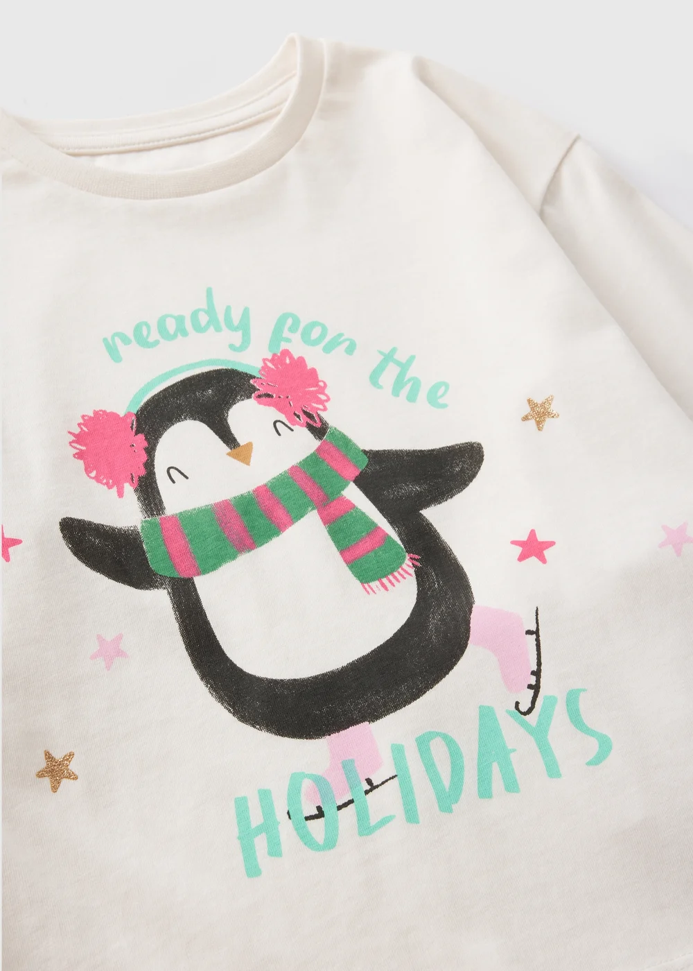 Girls Cream Penguin Long Sleeve Top (1-7yrs) - 1-1.5 Yrs Image 2