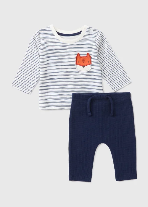 Baby White Stripe Fox Set (0-23mnths) - Age 0 - 3 Months Image 1