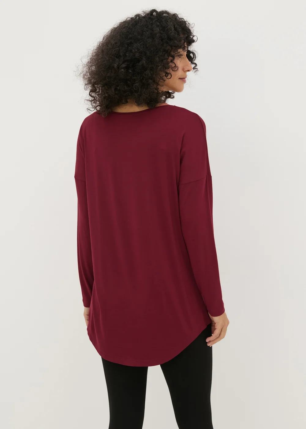 Burgundy Long Sleeve T Shirt - S Image 2