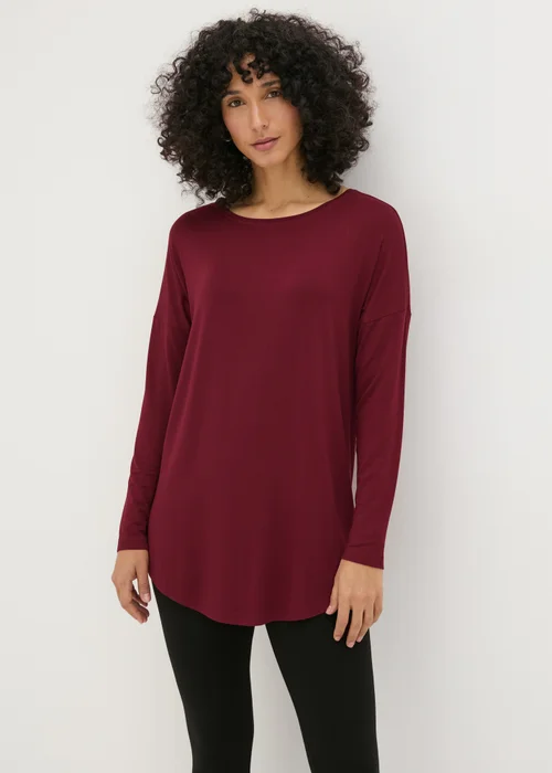 Burgundy Long Sleeve T Shirt - S Image 1