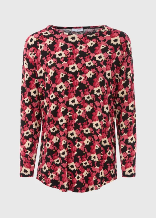 Multicolour Floral Viscose Longline Top - S Image 3