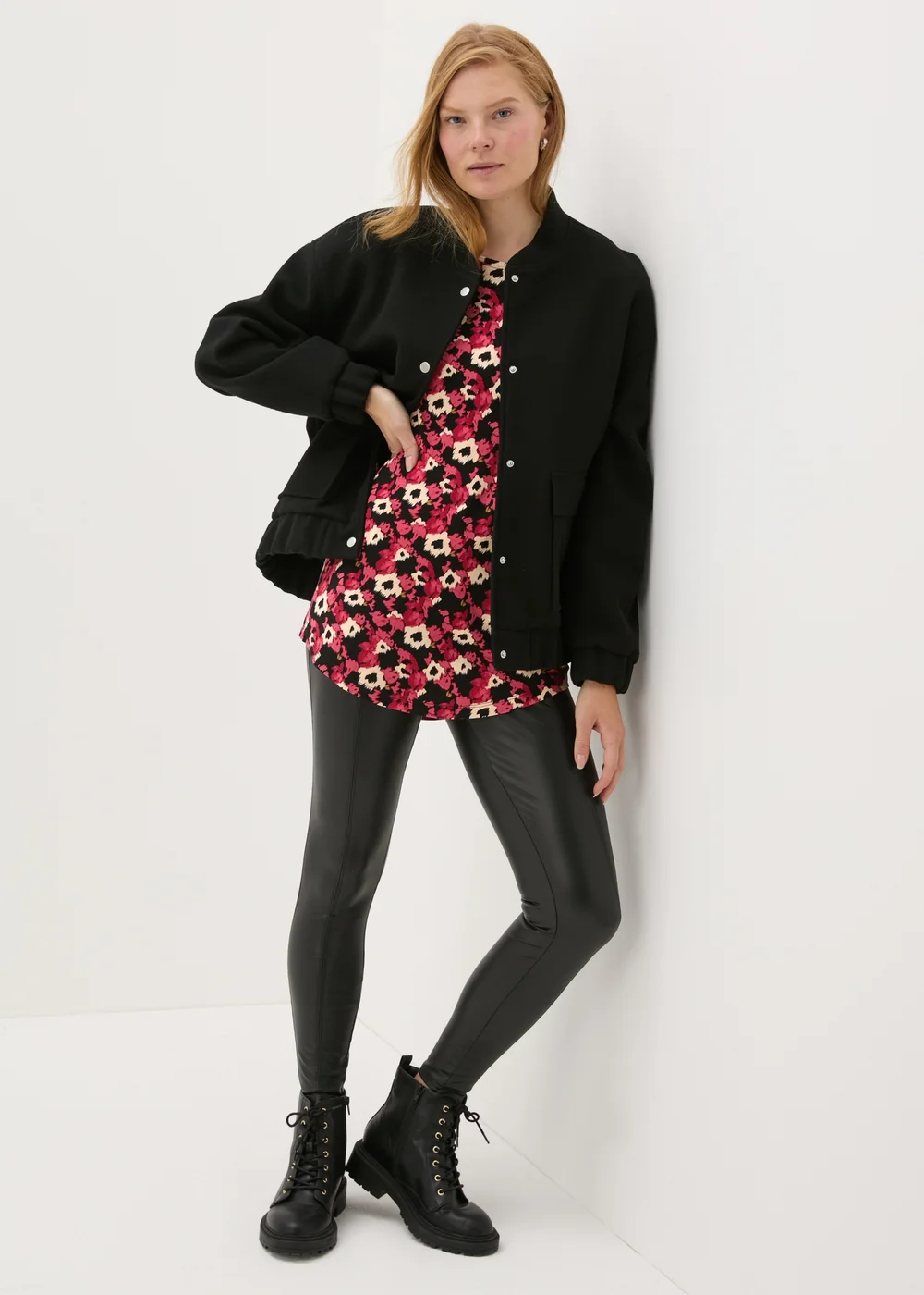 Multicolour Floral Viscose Longline Top - S Image 2