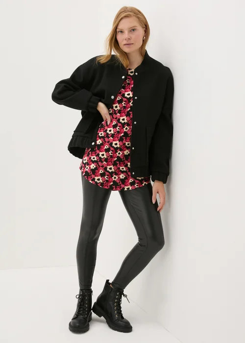 Multicolour Floral Viscose Longline Top - S Image 2