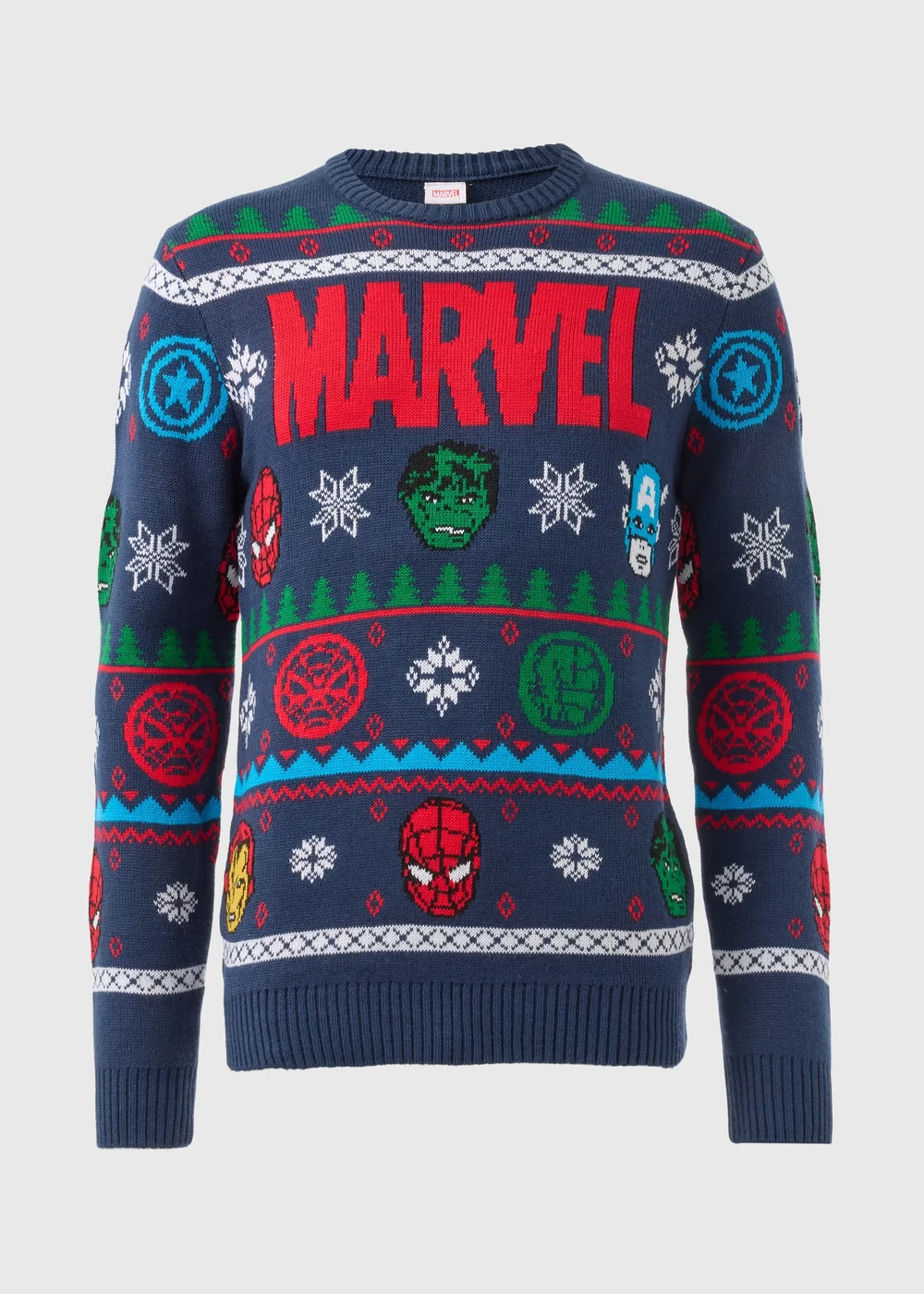 Marvel Navy Christmas Jumper - Small Image 4