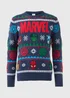 Marvel Navy Christmas Jumper - Small Image 4