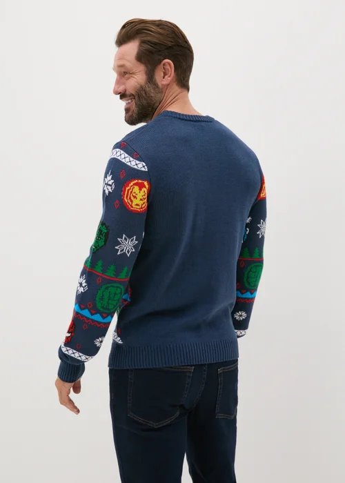Marvel Navy Christmas Jumper - Small Image 2