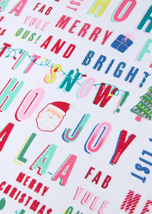 Multi Joyful Slogan Tea Towel Image 2