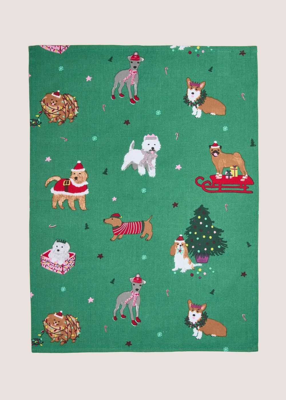 Christmas Dog Tea Towel Image 1