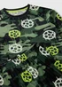 Boys Green Camouflage Football Top & Bottom Pyjama Set (7-13yrs) - Age 7 Years Image 2