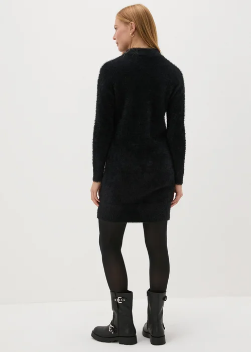 Black Feather Yarn Jumper Mini Dress - XS Image 2