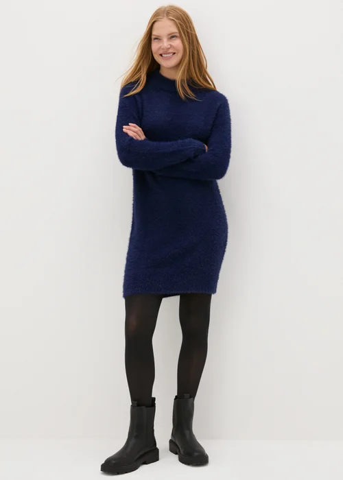 Blue Feather Yarn Mini Jumper Dress - XS Image 1