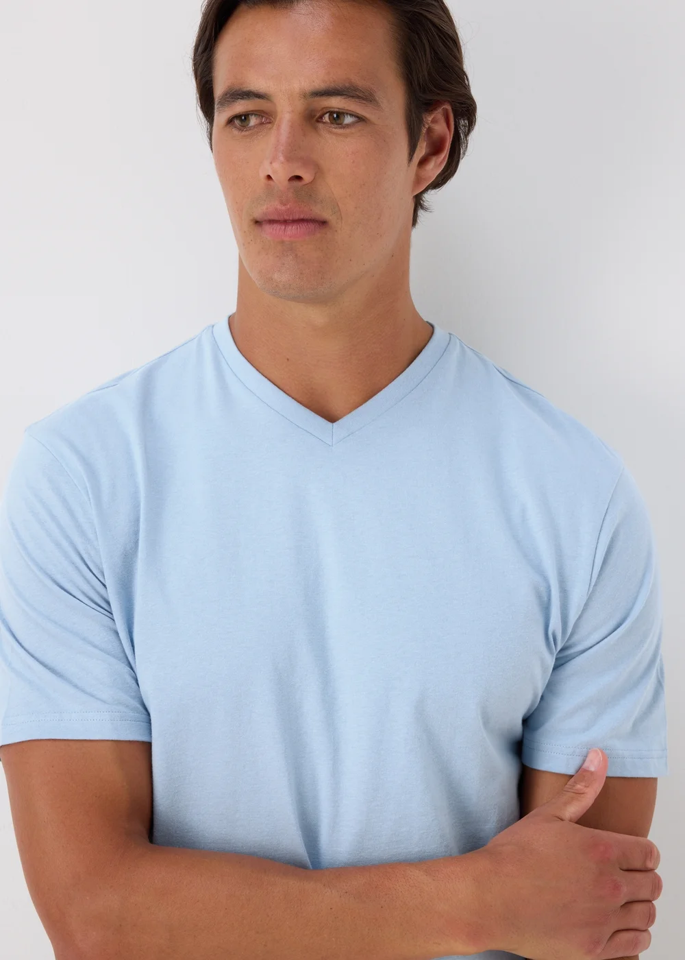Light Blue Essential V-Neck T-Shirt - XS Image 3