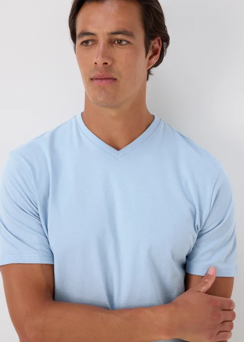 Light Blue Essential V-Neck T-Shirt - XS Image 3