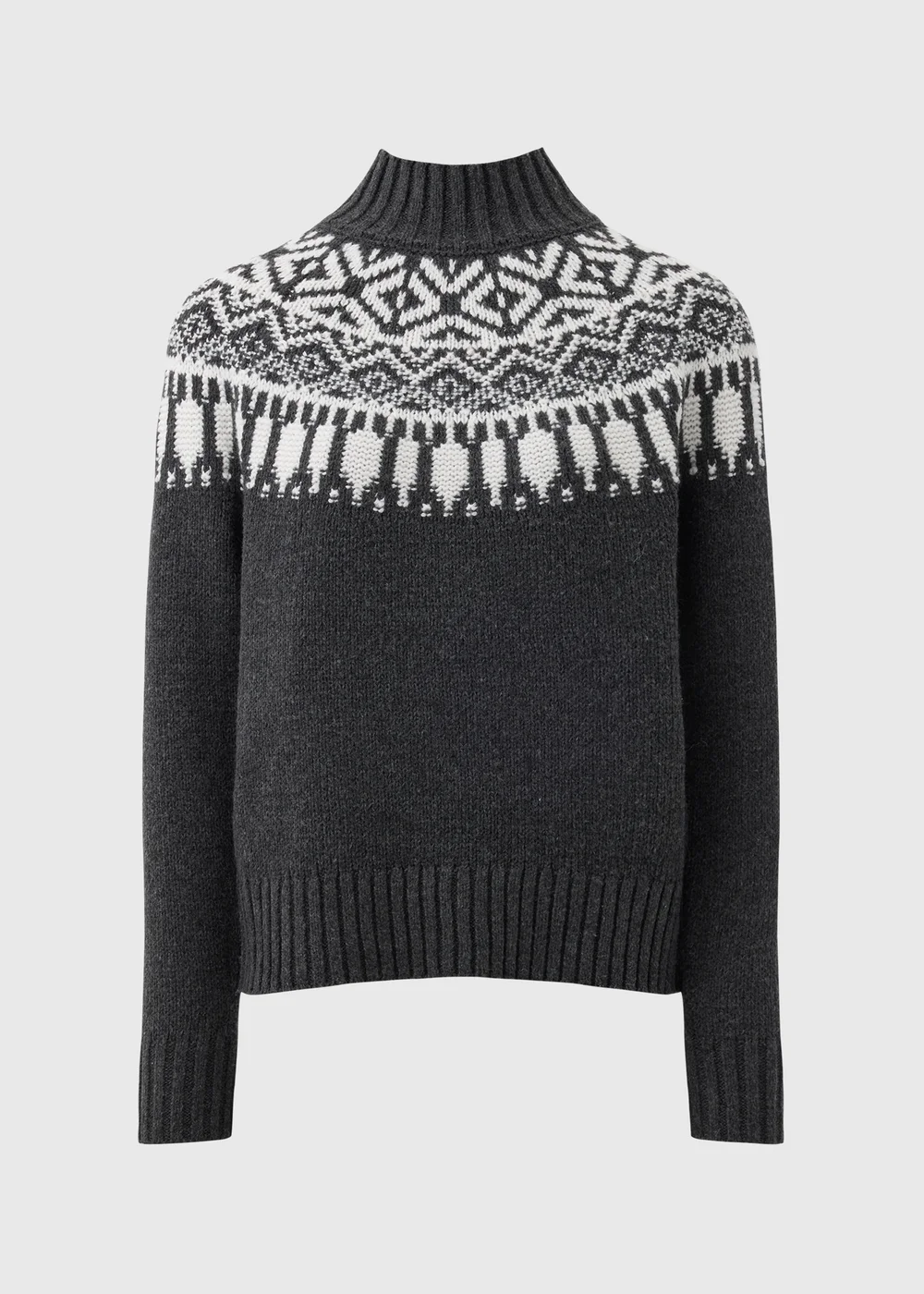 Charcoal Fairisle Jumper - XS Image 4