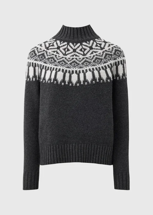 Charcoal Fairisle Jumper - XS Image 4