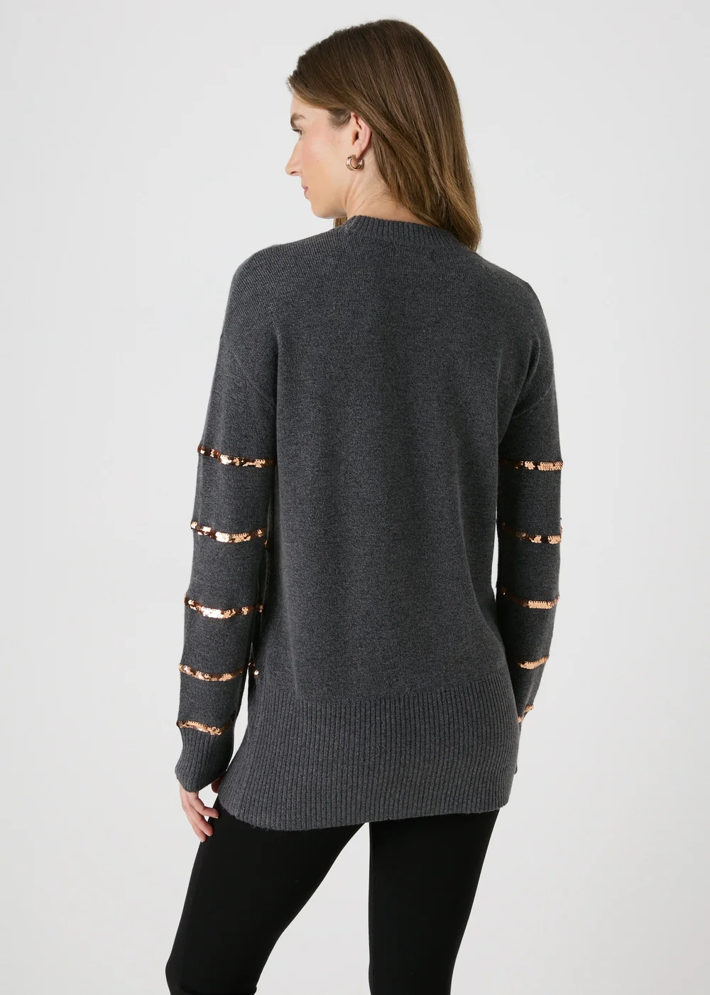 Charcoal Sequin Stripe Tunic - XS Image 2