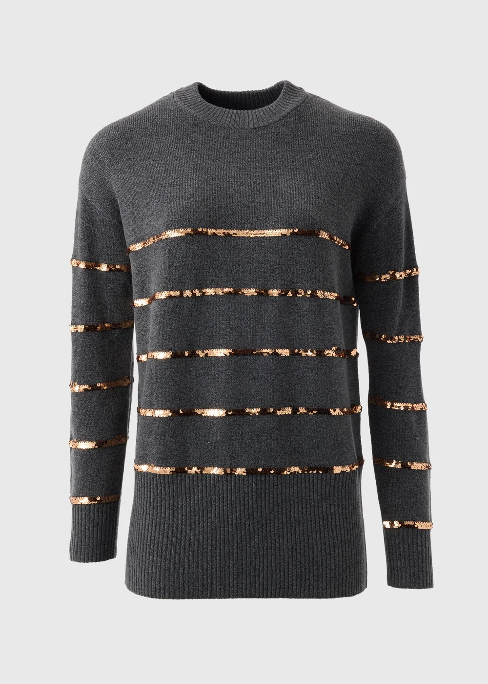 Charcoal Sequin Stripe Tunic - XS Image 4