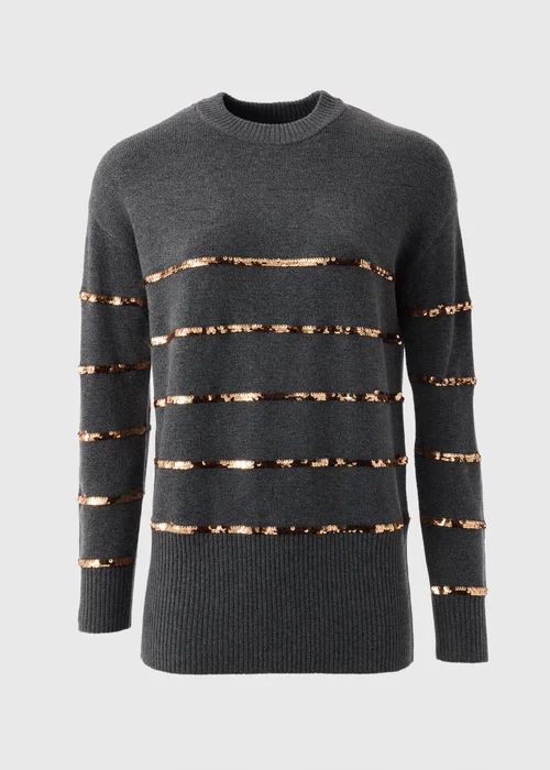 Charcoal Sequin Stripe Tunic - XS Image 4