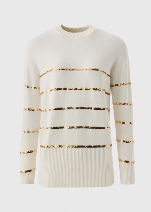 Cream Sequin Stripe Tunic - XS Image 4