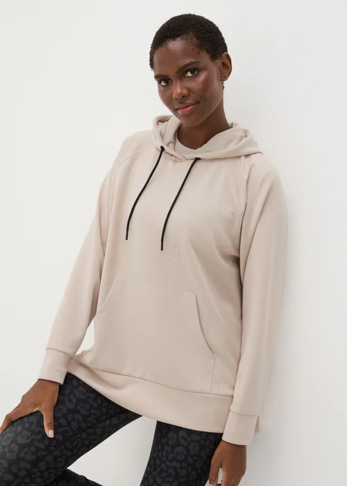 Souluxe Cream Contrast Longline Hoodie - S Image 1