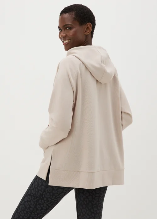 Souluxe Cream Contrast Longline Hoodie - S Image 2