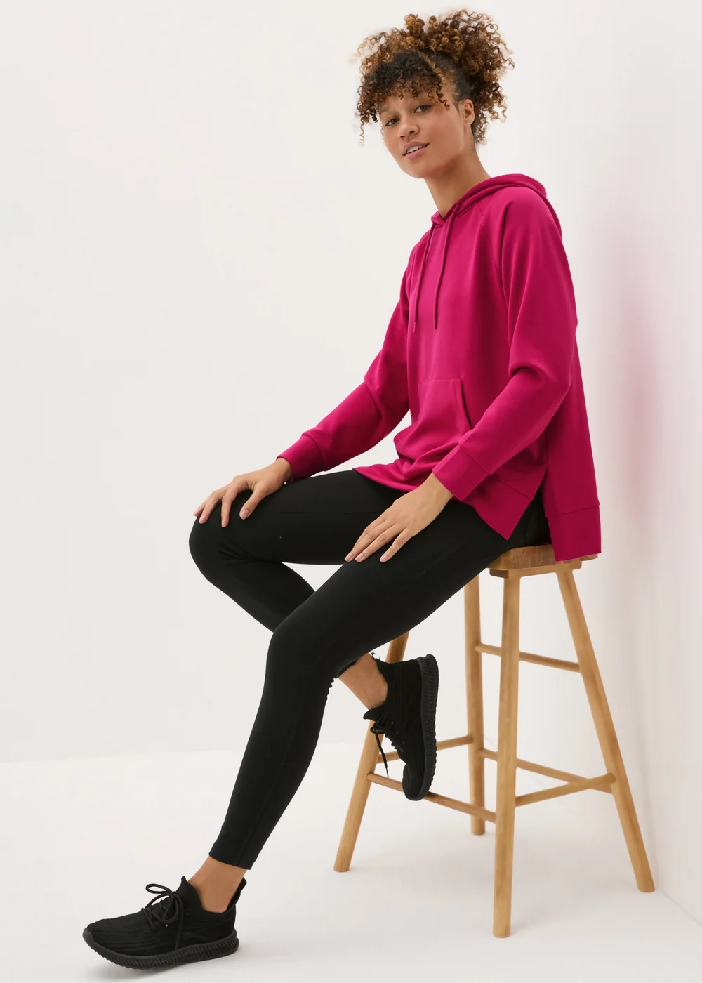 Souluxe Pink Longline Hoodie - Small Image 3