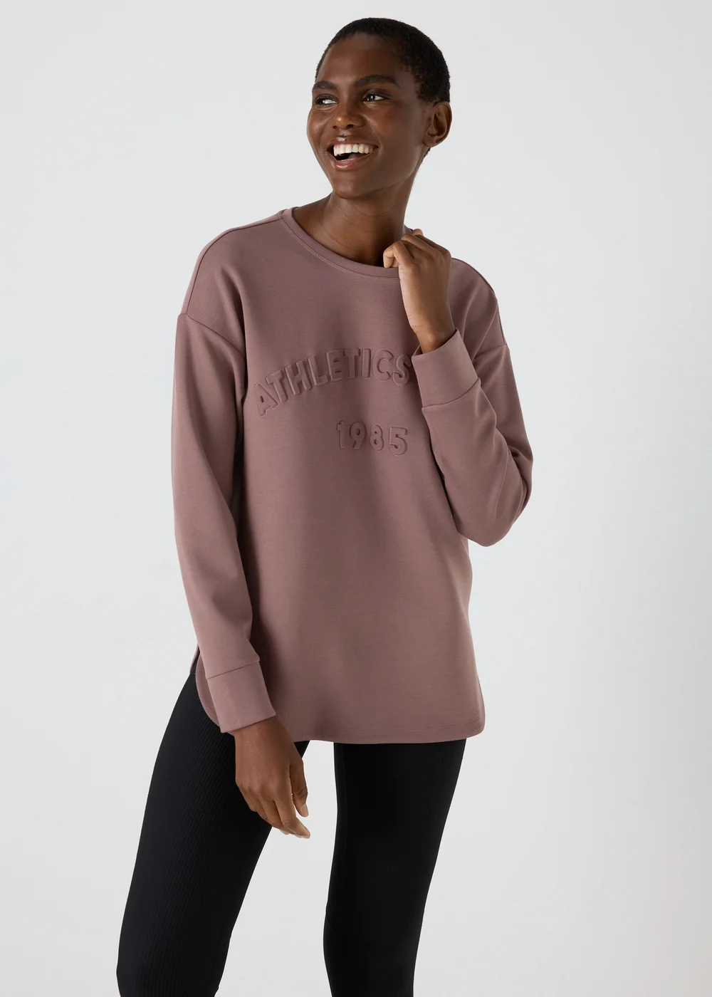 Souluxe Brown Slogan Sweatshirt - S Image 1