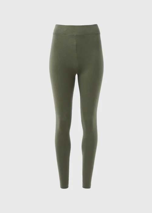 Khaki Cotton Leggings - 8 Image 5