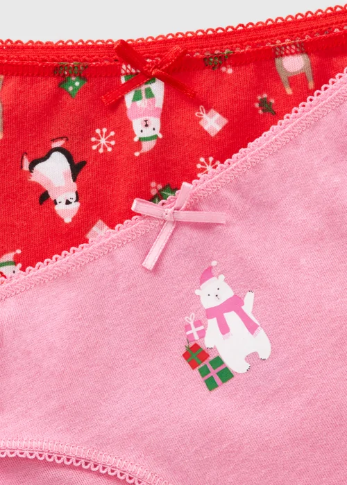 2 Pack Girls Pink Christmas Underwear (2-11yrs) - 2-3 Yrs Image 2