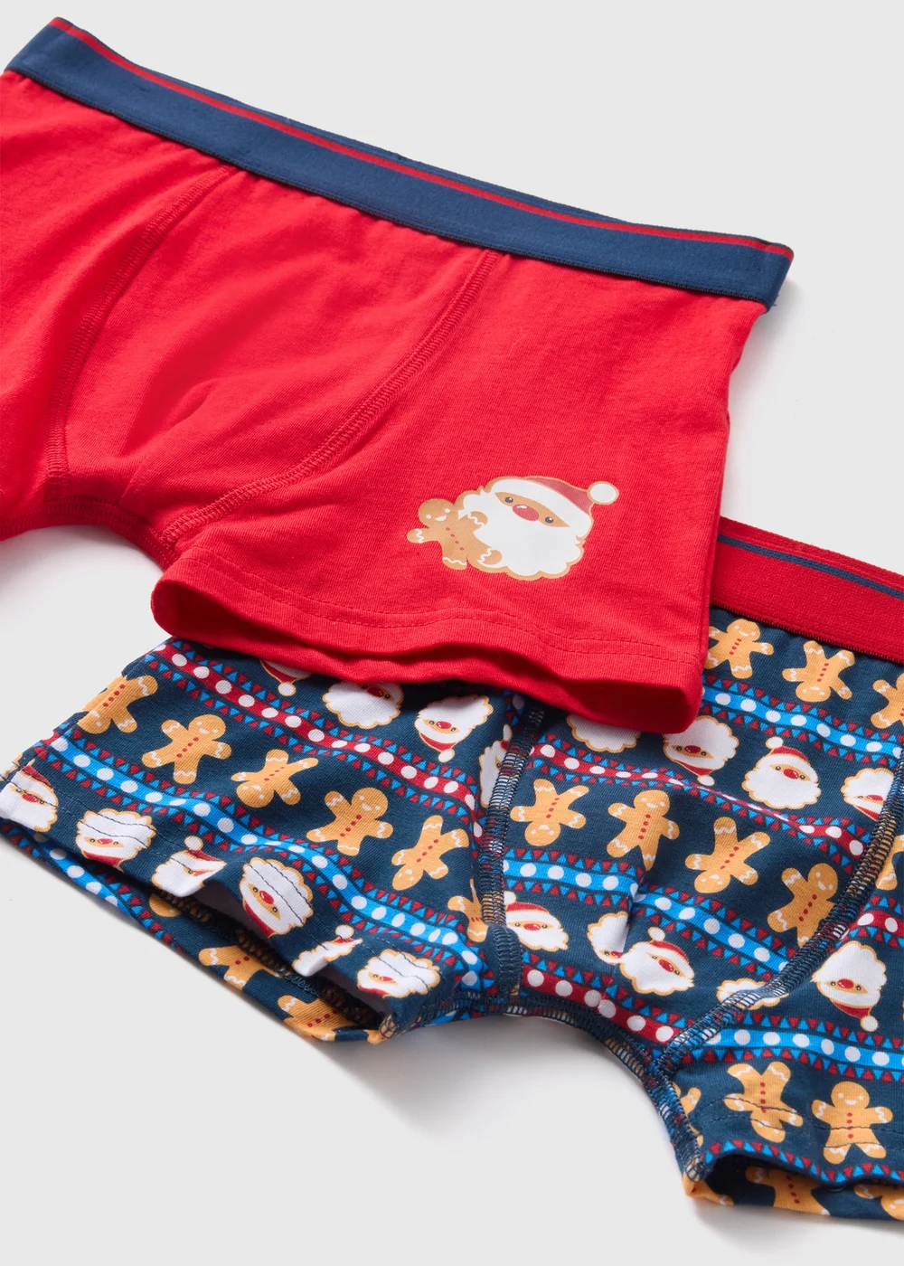 2 Pack Boys Red Christmas Gingerbread Trunks (2-11yrs) - 2-3 Yrs Image 2