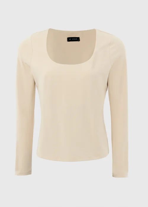 Et Vous Beige Double Layer Long Sleeve Top - Size 8 Image 4
