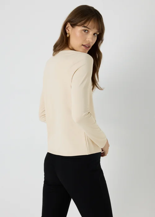 Et Vous Beige Double Layer Long Sleeve Top - Size 8 Image 2