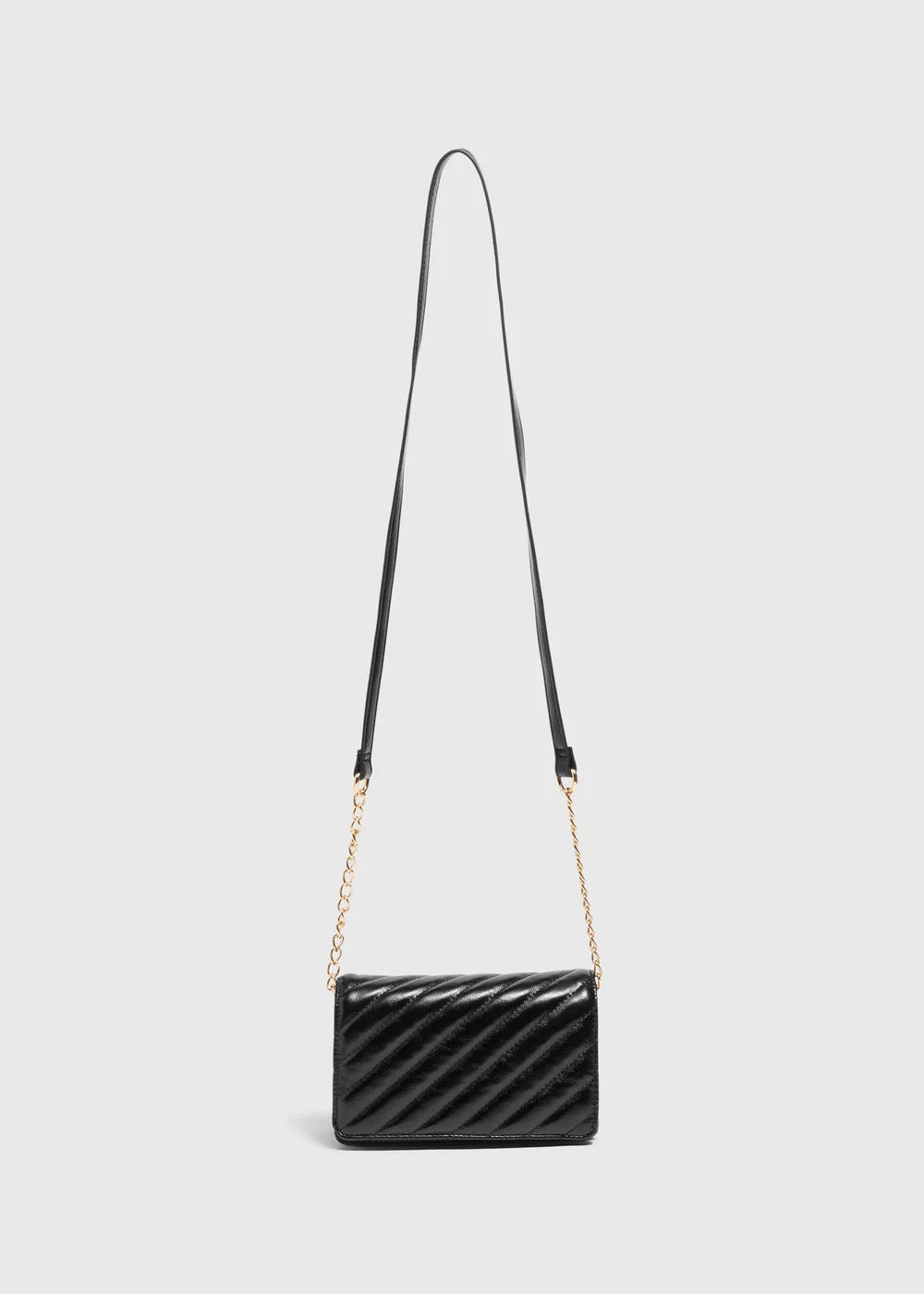 Black Quilted Cross Body Bag - One Size Image 1