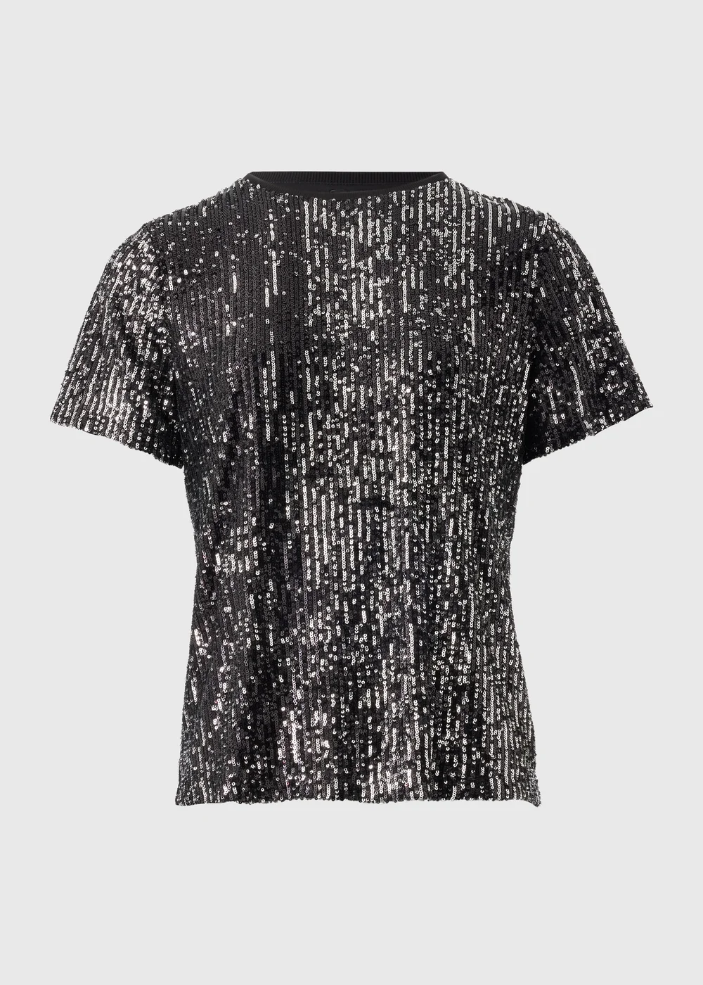 Et Vous Black Sequin Top - Size 8 Image 4