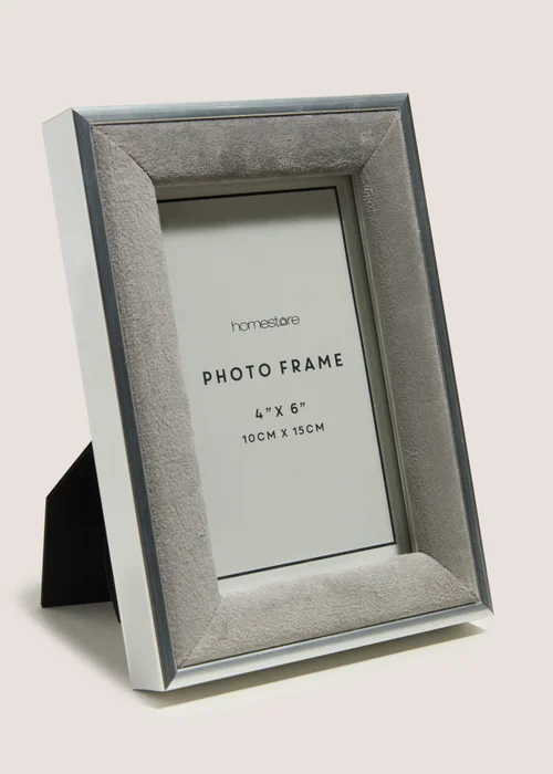 Grey Velvet Frame (4inch x 6inch) Image 1