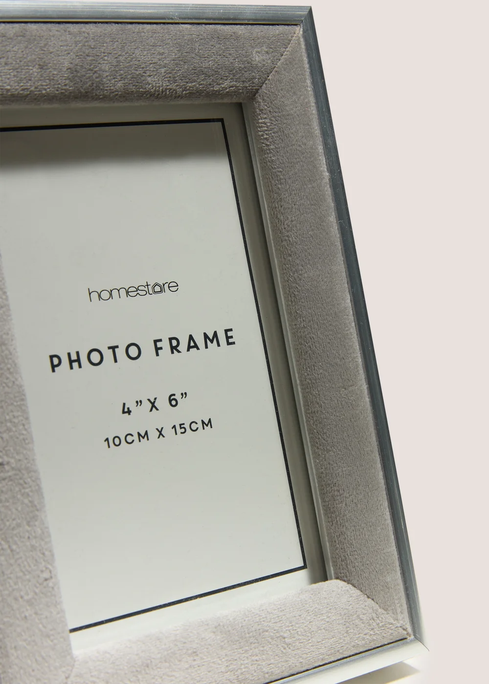 Grey Velvet Frame (4inch x 6inch) Image 2