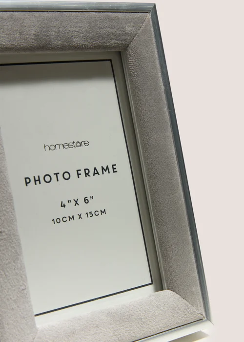 Grey Velvet Frame (4inch x 6inch) Image 2