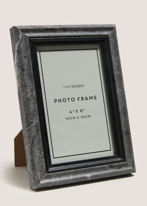 Black Marble Effect Photo Frame (4inch x 6inch) Image 1