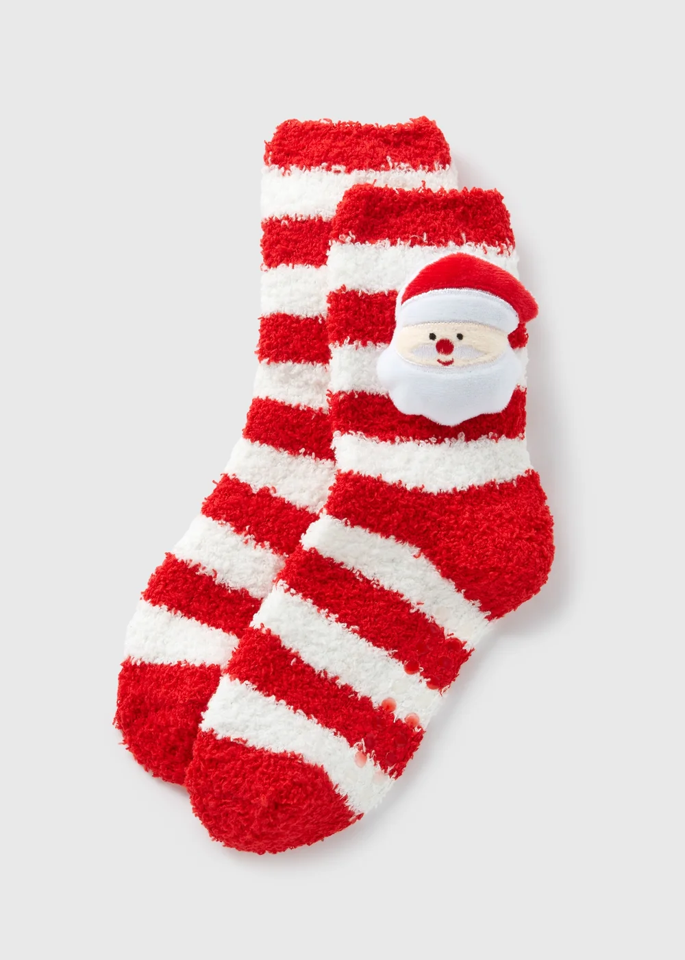 Kids Red Stripe Santa Boxed Fluffy Socks (Younger 6-Older 6.5) - 4-5.5 Image 1