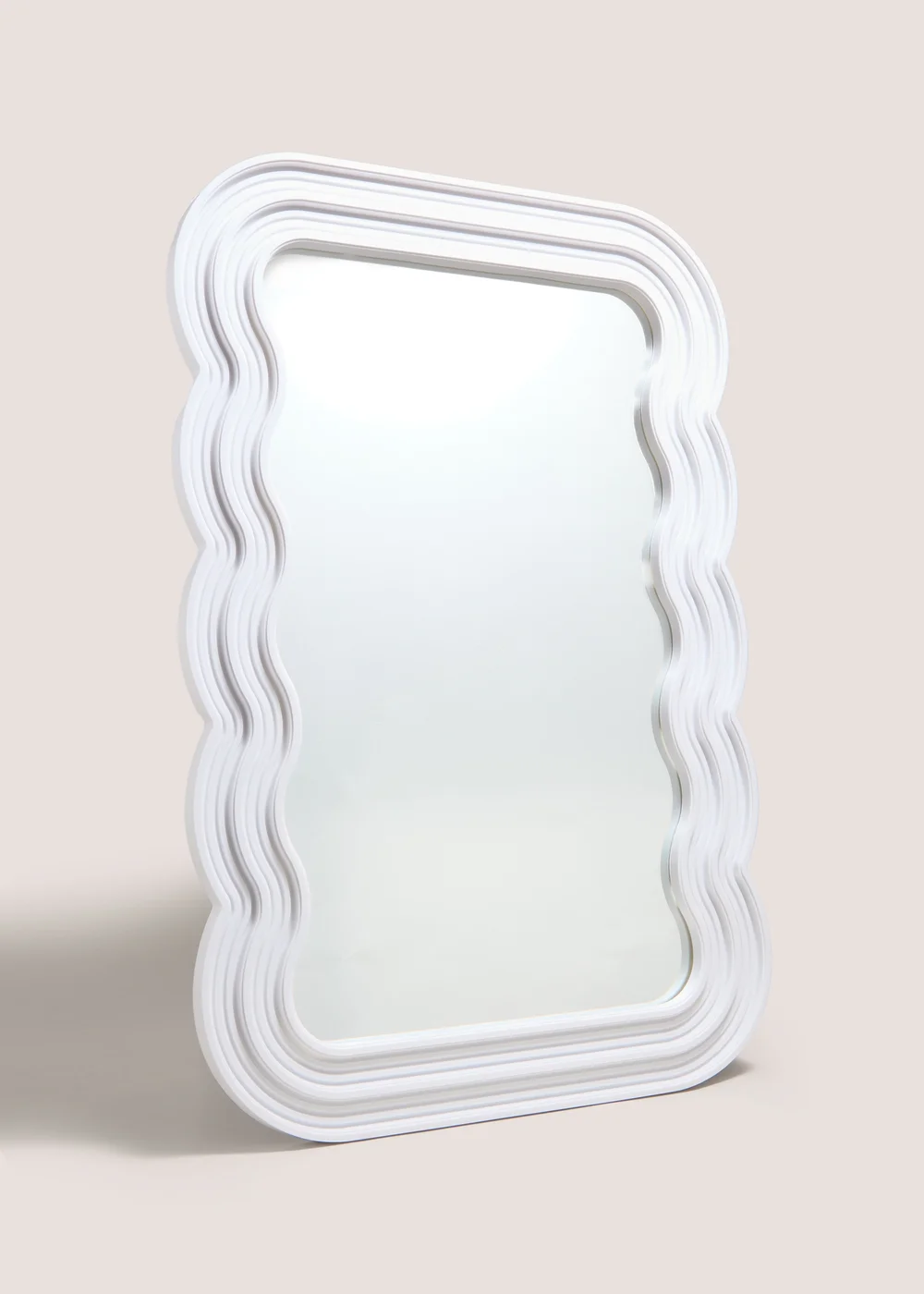 Large White Wavy Mirror Image 1