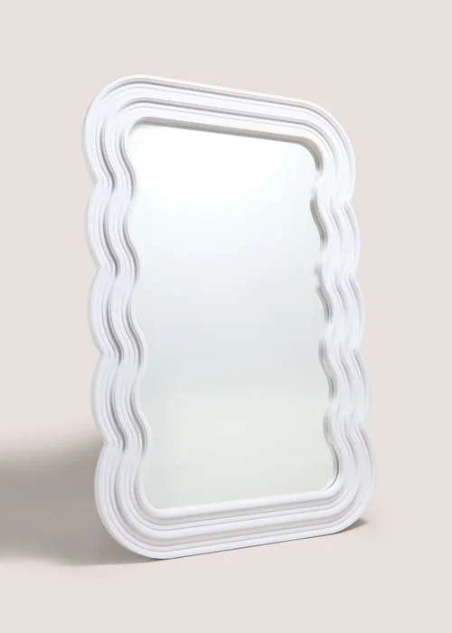 Large White Wavy Mirror Image 1