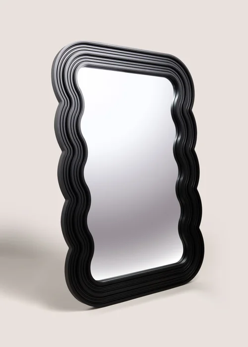 Large Black Wavy Mirror Image 1