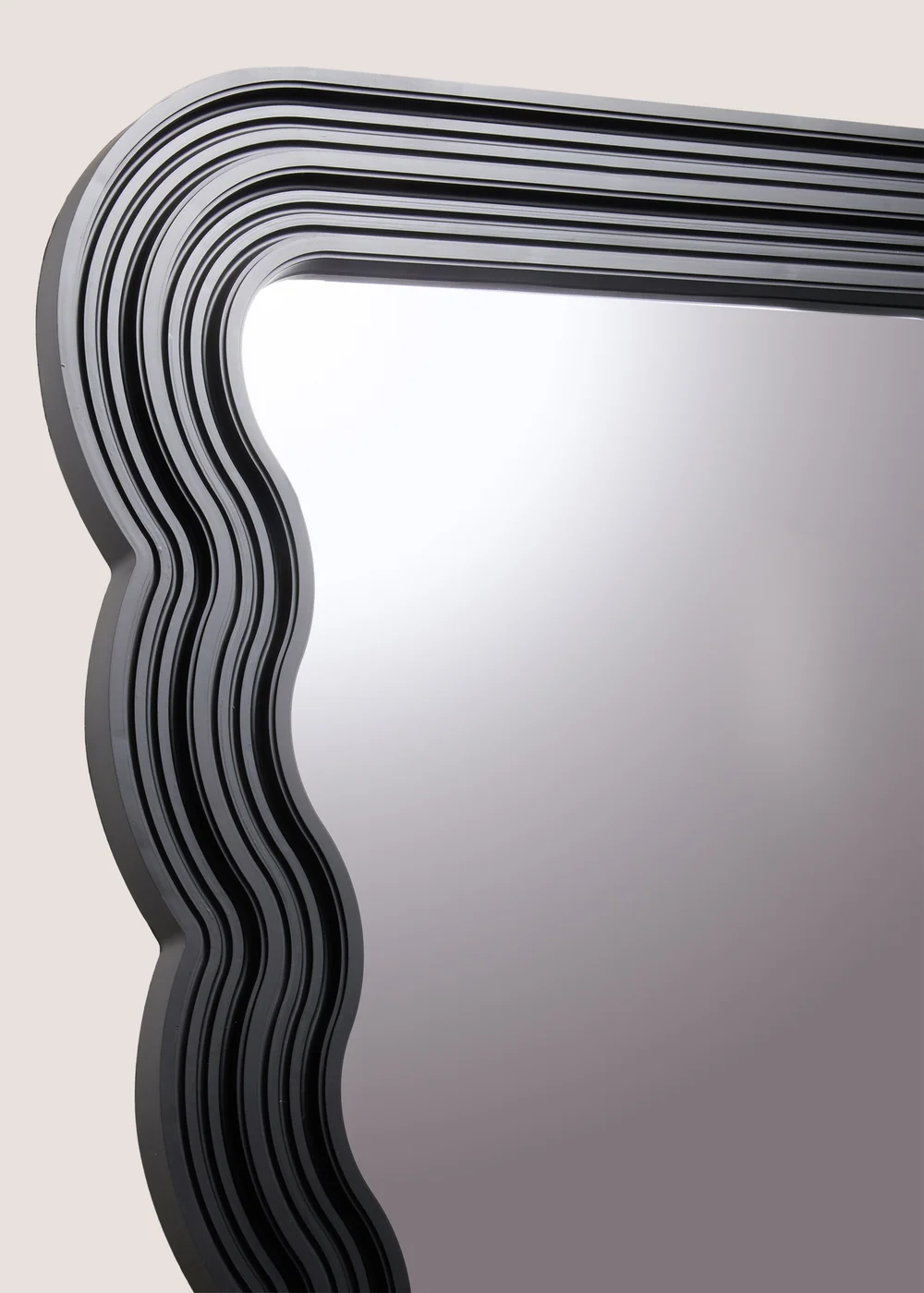 Large Black Wavy Mirror Image 2