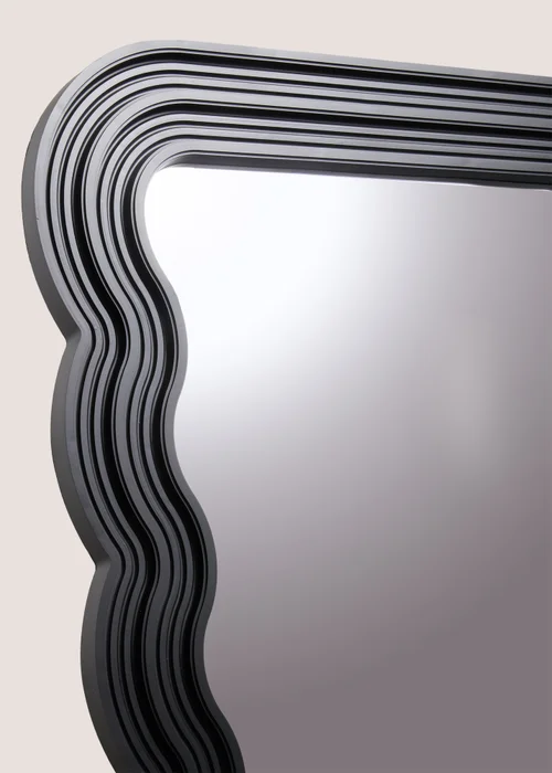 Large Black Wavy Mirror Image 2
